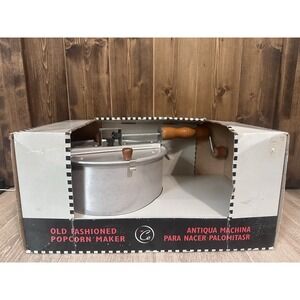 Vintage Popcorn Machine Culinary Essentials New In‎ Box Whirley Pop Style 6 Qt